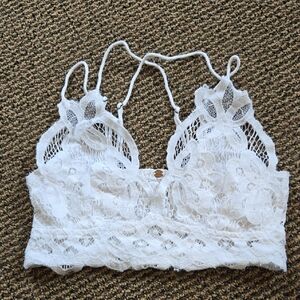 Free People One White Lace Bralette Crop Top